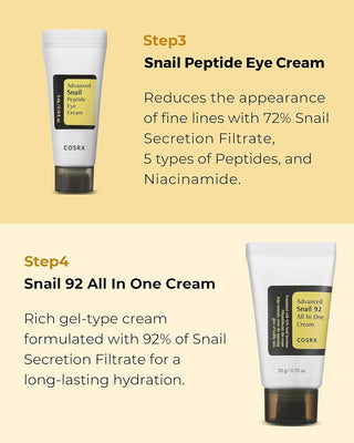 All About Snail Korean Skincare TSA Approved Travel Size Gift Set - 4 steps