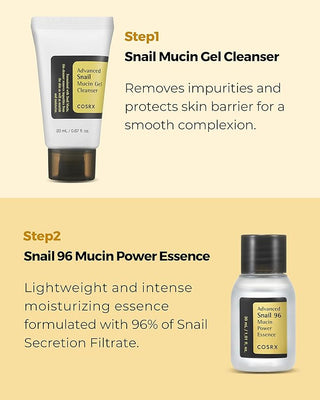 All About Snail Korean Skincare TSA Approved Travel Size Gift Set - 4 steps