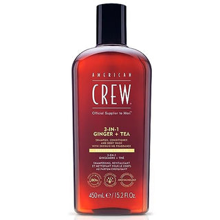 Ginger & Tea - Soin 3-en-1 - Shampoing, Après-Shampoing et Gel Douche - American Crew
