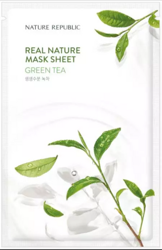Real Nature Green Tea -  Masque Tissu Hydratant - 1 Pièce - Nature Republic