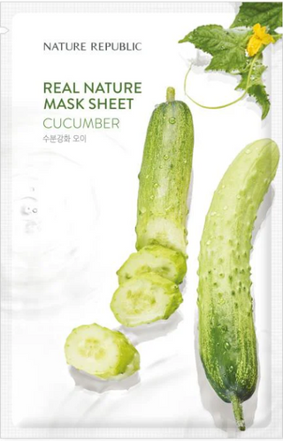 Real Nature Cucumber- Masque Hydratation  – 1 Pièce - Nature Republic