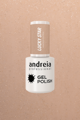 Gel polish - Ed.Lim Lucky Star - LS3 – Nude clair avec paillettes dorées et argentées -10,5 ml