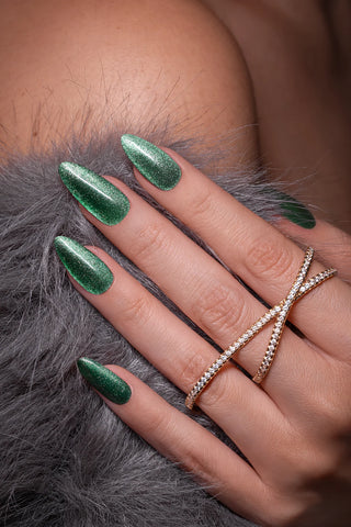 FE6 Cat Eye Effect - Paillettes magnétiques verte avec des reflets argentés - 10,5 ml - photo 2 - Andreia Professional