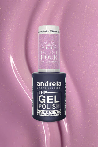 The Gel Polish GH4: Lavande avec des brillants dorés