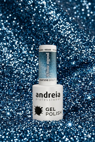 FE5 - Cat Eye Effect - Paillettes magnétiques bleu pétrole avec des reflets bleus - 10,5 ml - Andreia Professional