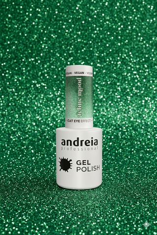 FE6 Cat Eye Effect - Paillettes magnétiques verte avec des reflets argentés - 10,5 ml - Andreia Professional