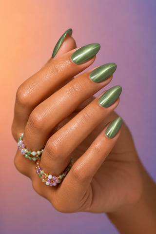 MW2 Cat Eye Effect - Paillettes magnétique vert clair avec des reflets argentés
