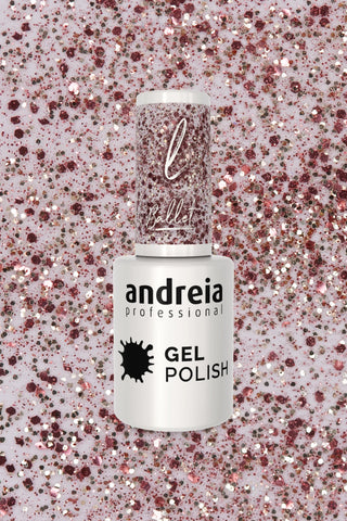 Gel Polish BA4 Glitter Doré et Rose - 10,5ml