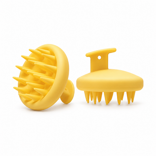 Brosse de massage du cuir chevelu jaune – 7,5 x 6,5 cm