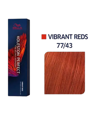 Koleston Perfect Me+ - Vibrant reds - Coloration permanente - 60ml - 77/43 -Blond intense cuivré doré