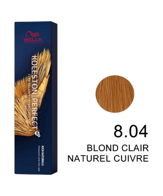 Koleston Perfect Me+ - Pure naturals - Coloration permanente - 60ml - 8.04 - Blond naturel cuivré