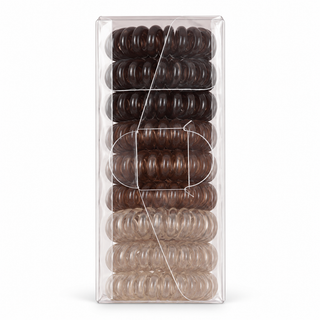Élastiques spirale pour cheveux – Boîte de 9 – Fumé