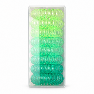 Élastiques spirale pour cheveux – Boîte de 9 – Vert