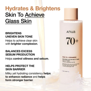 Rice 70 Glow Milky Toner for Glass Skin - 250 ml