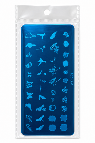 Plaque de stamping WY-005 – Oiseaux et papillons