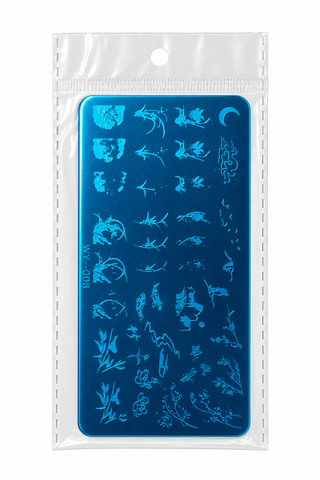 Plaque de stamping WY-008 – Lotus, koï et roseaux