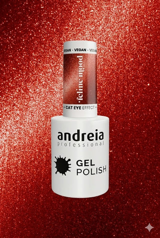 FE1 Cat Eye Effect - Paillettes magnétiques rouge avec des reflets rouges - 10,5 ml - Andreia Professional